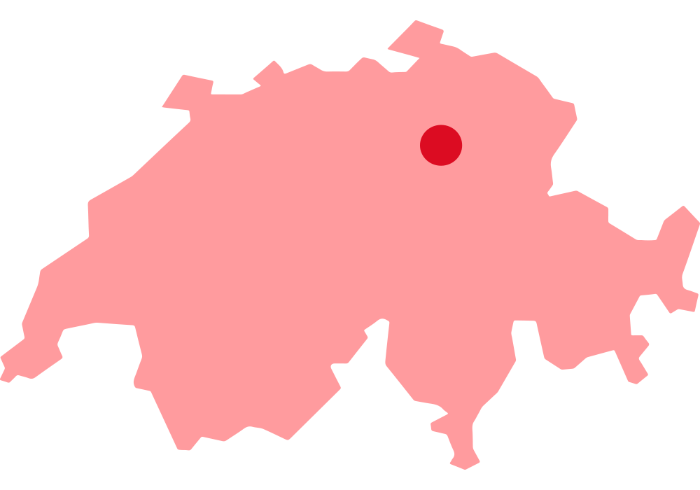 Pink map of Switzerland